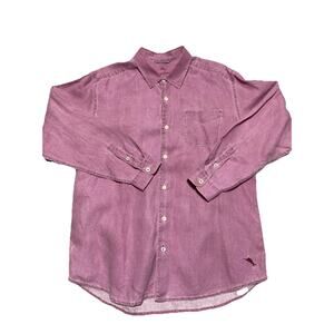 Tommy Bahama Shirt Mens Extra Large Pink Linen Relax Resortcore Coastal Tropical